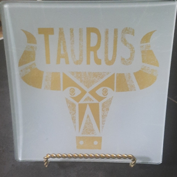 Gold Taurus Glass Trinket Tray - Picture 3 of 5